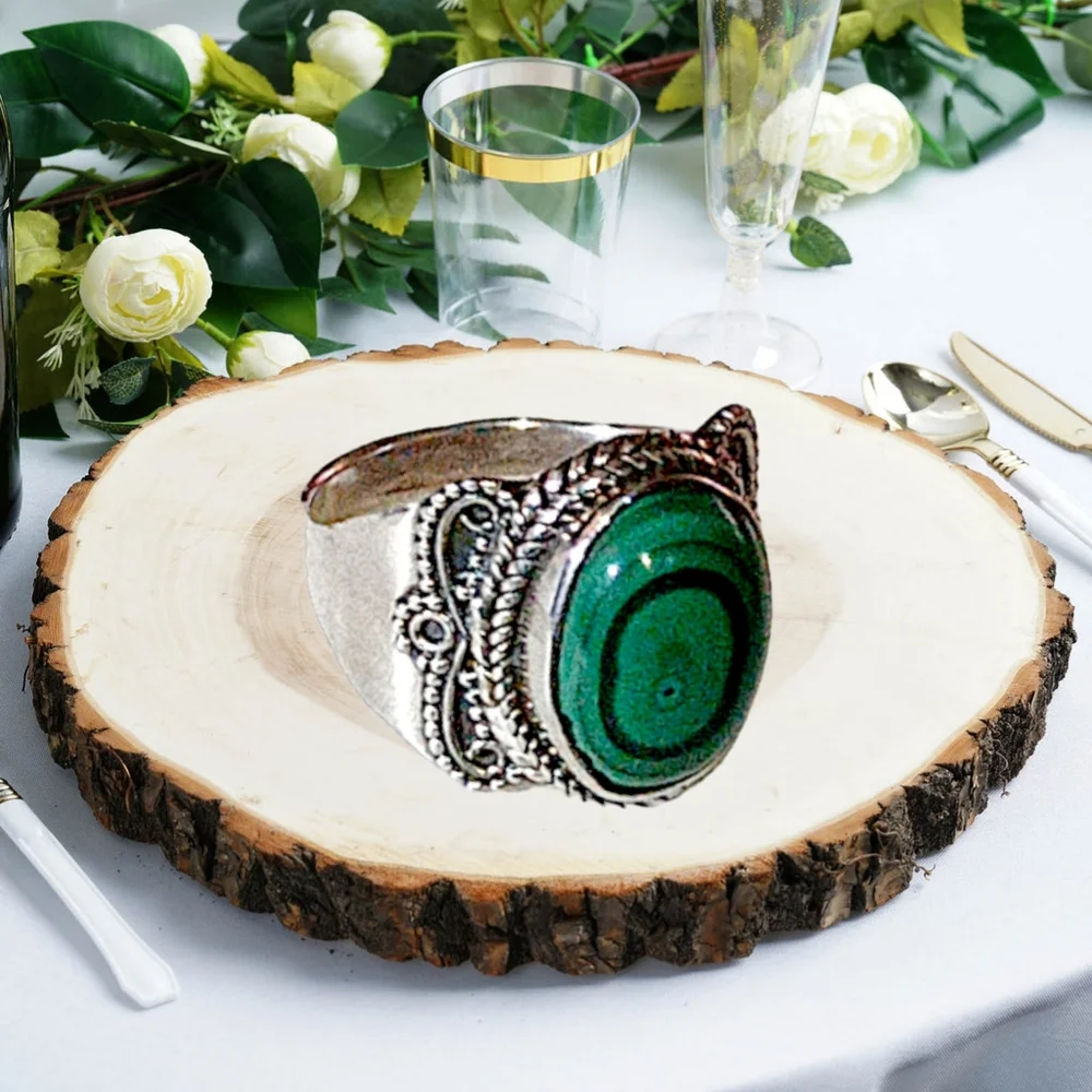 Malachite Silver Ring Size 7. NWOT